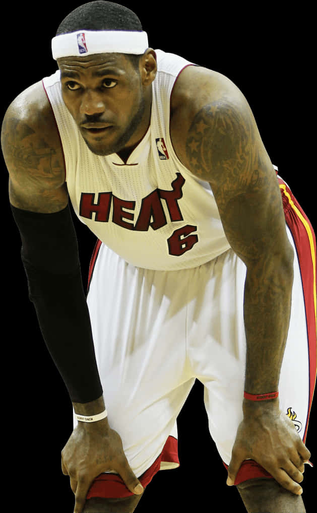 Le Bron James Miami Heat Game Stance PNG image