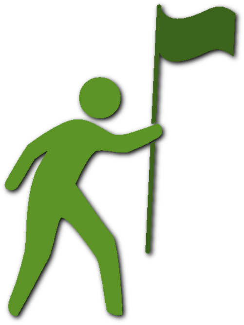 Leadership Symbol Green Figure Flag PNG image