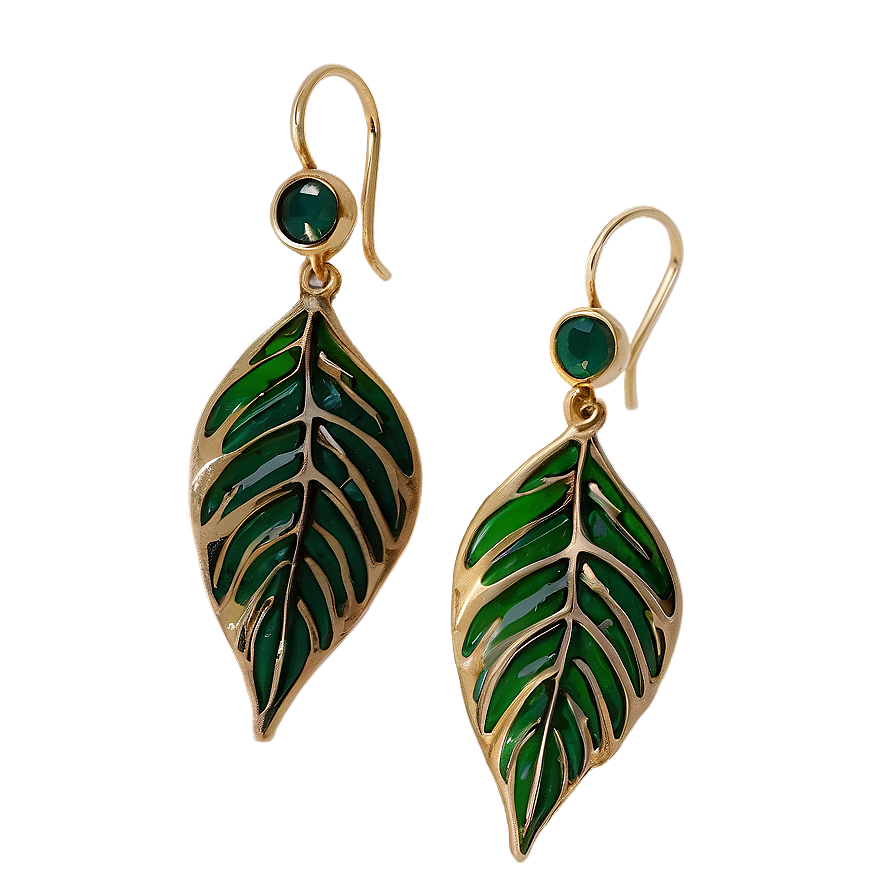 Leaf Design Earring Png Pof PNG image