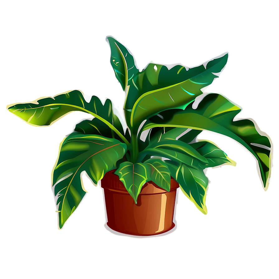 Leafy Floor Plant Png 06282024 PNG image