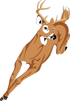Leaping Brown Deer Cartoon PNG image