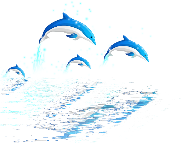 Leaping Dolphins Artistic Representation PNG image