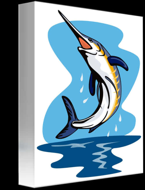 Leaping Marlin Artwork PNG image
