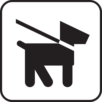 Leashed Dog Sign Icon PNG image