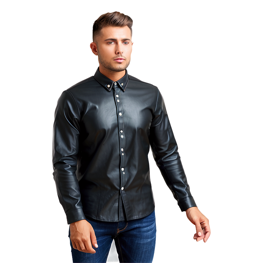 Leather Collar Shirt Png Tyu PNG image