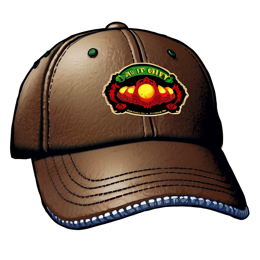 Leather Dad Hat Graphic Png Qvl PNG image