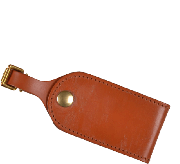 Leather Luggage Tag Brown PNG image