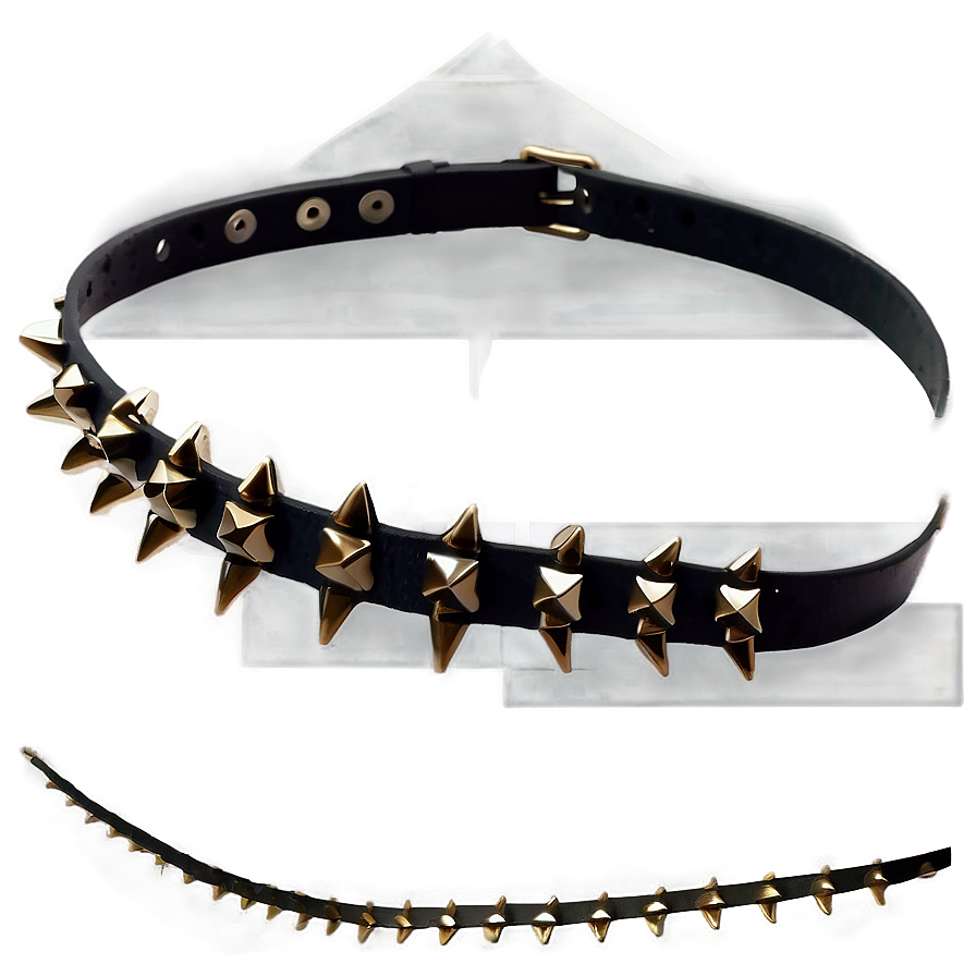 Leather Spiked Choker Design Png 84 PNG image