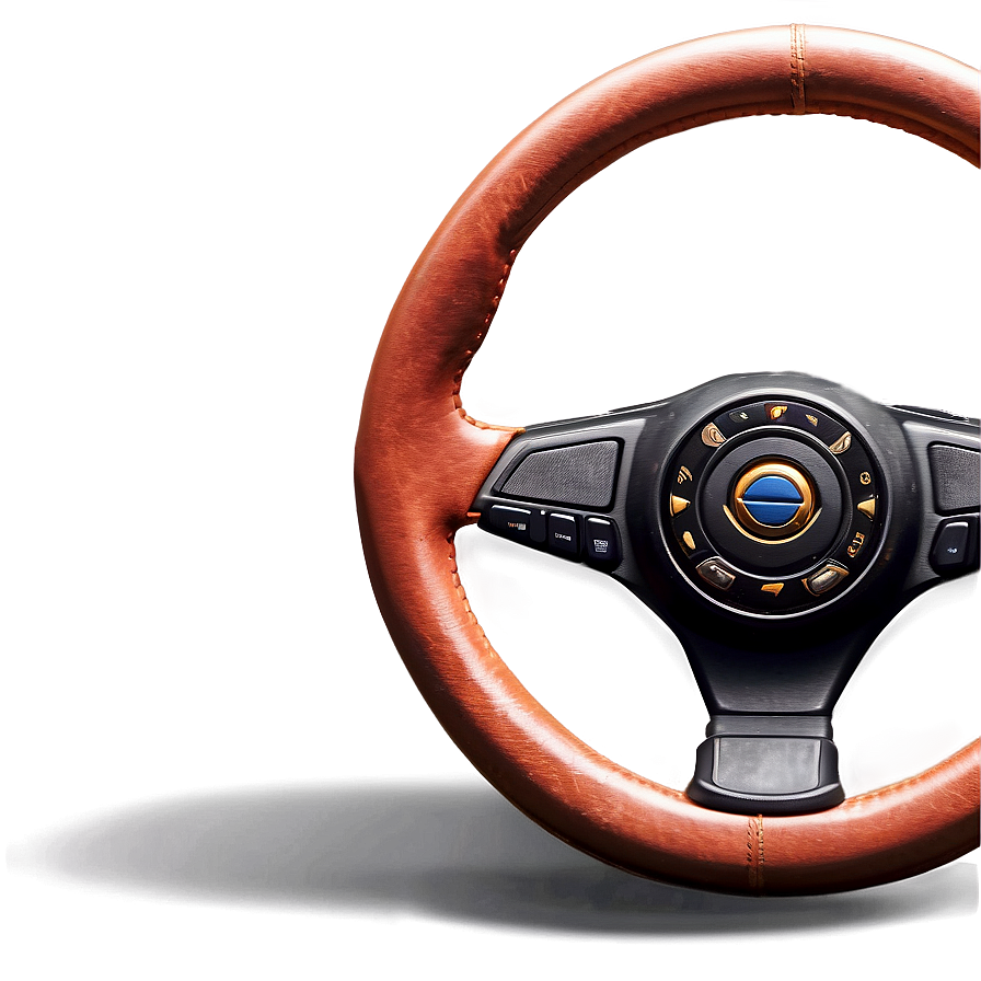 Leather Wrapped Steering Wheel Png Ouj PNG image