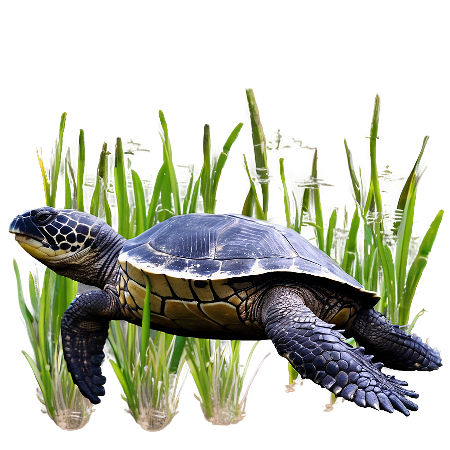 Leatherback Turtle In Seagrass Png 06292024 PNG image