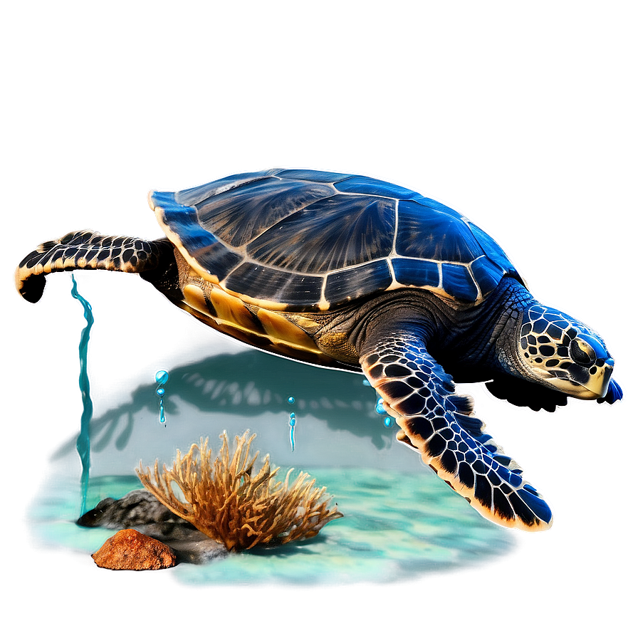 Leatherback Turtle Underwater Scene Png 06292024 PNG image