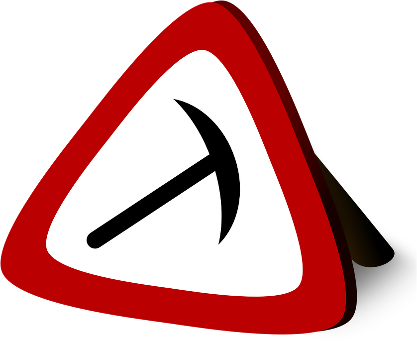Left Curve Road Sign PNG image