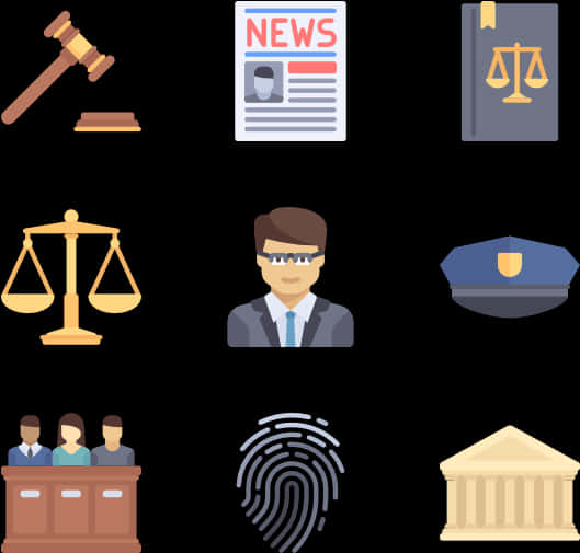 Legal System Icons Set PNG image