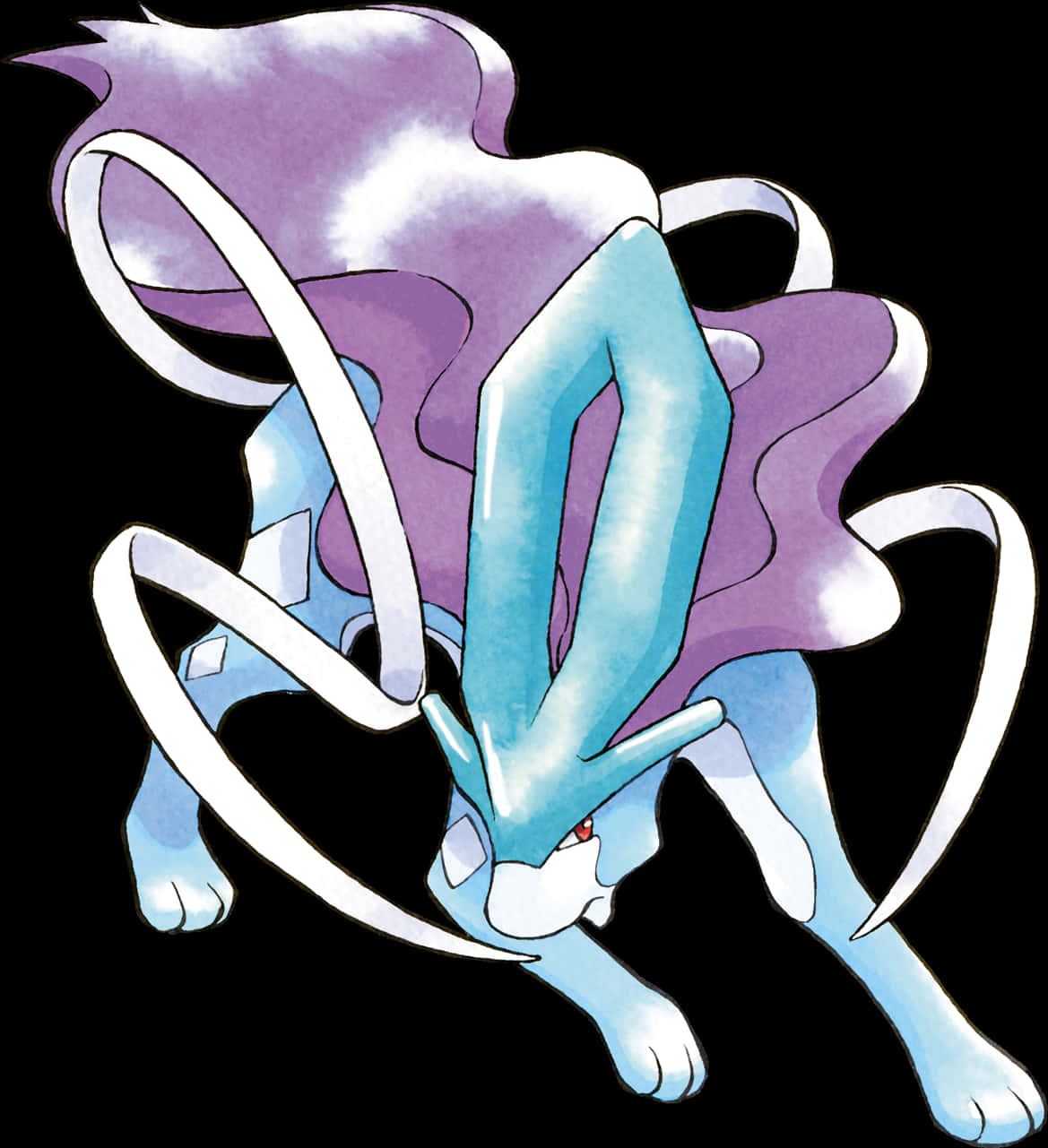 Legendary Pokemon Suicune Illustration PNG image