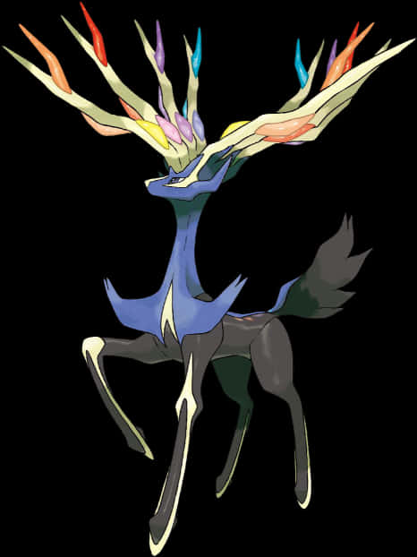 Legendary Pokemon Xerneas Illustration PNG image