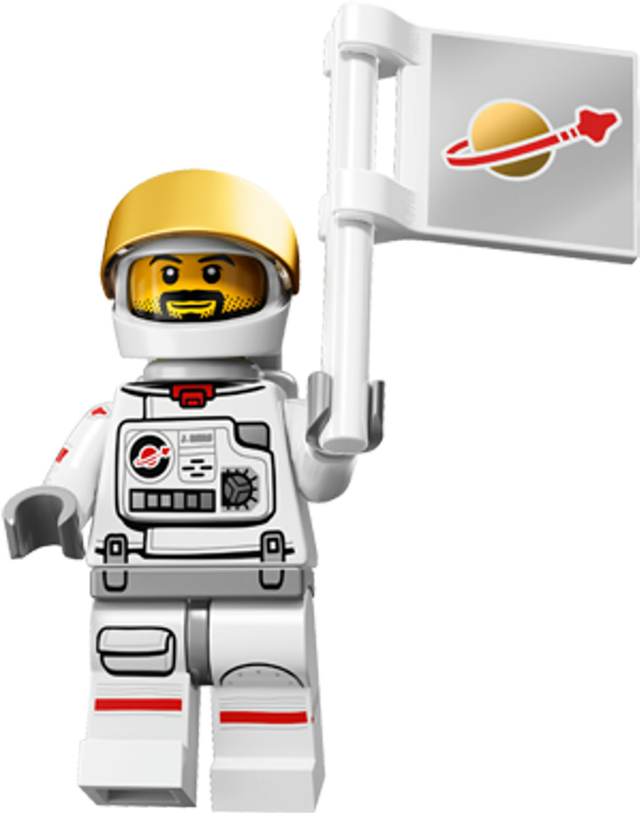 Lego Astronautwith Flag PNG image