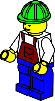 Lego Construction Worker Figure PNG image