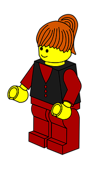 Lego Female Figure Red Outfit PNG image