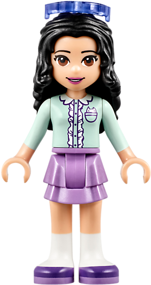 Lego Female Figurein Purpleand Teal Outfit PNG image