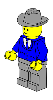 Lego Figurein Fedora Hat PNG image