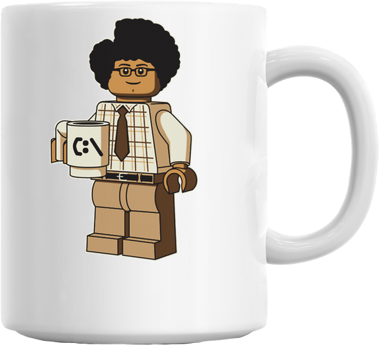 Lego Figurewith Mug Printed Cup PNG image