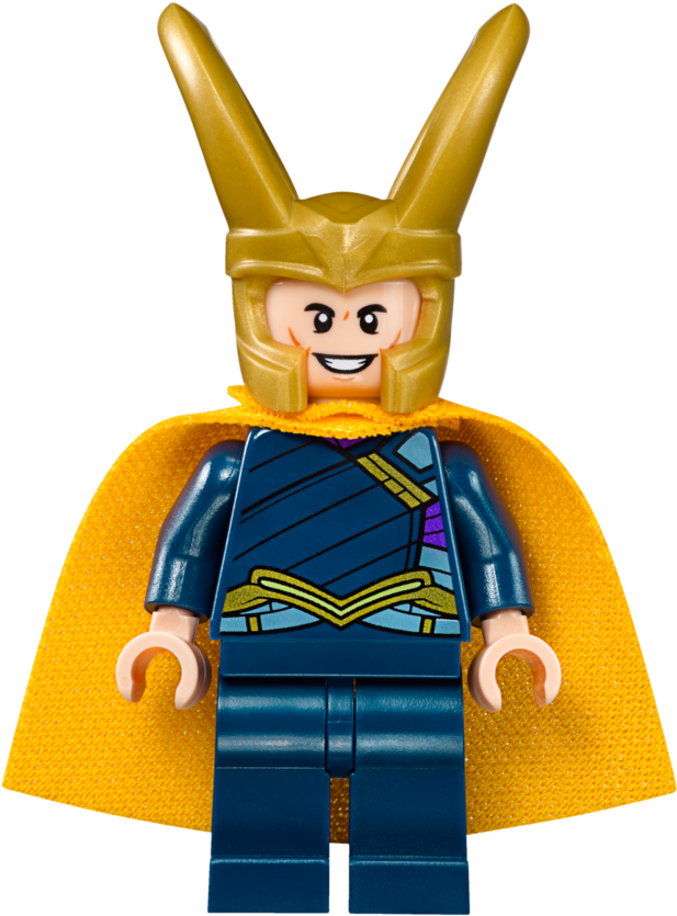 Lego Loki Figure Smiling PNG image