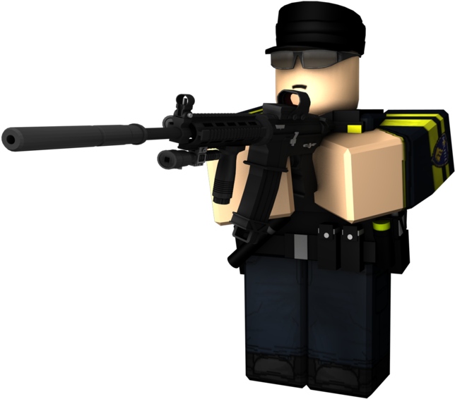 Lego S W A T Officer With Rifle PNG image