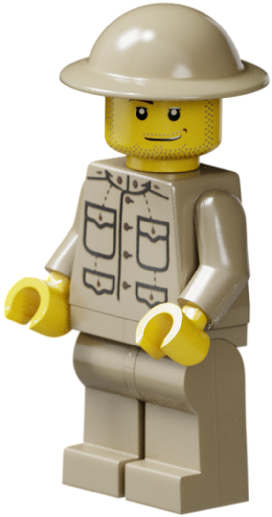 Lego Soldier Figure Safari Hat PNG image