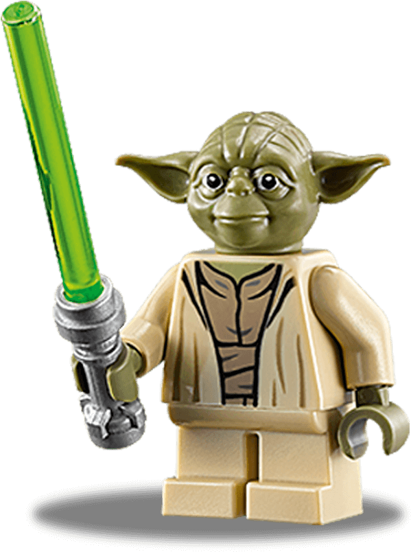 Lego Yoda With Lightsaber PNG image