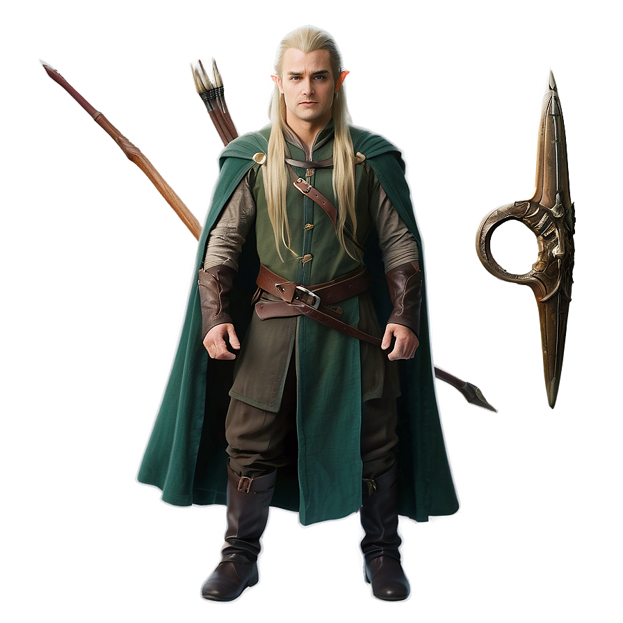 Legolas In Elvish Robe Png Pyu18 PNG image