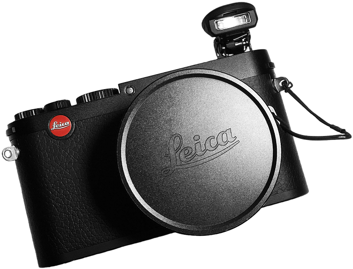 Leica Camerawith Flash Attachment PNG image