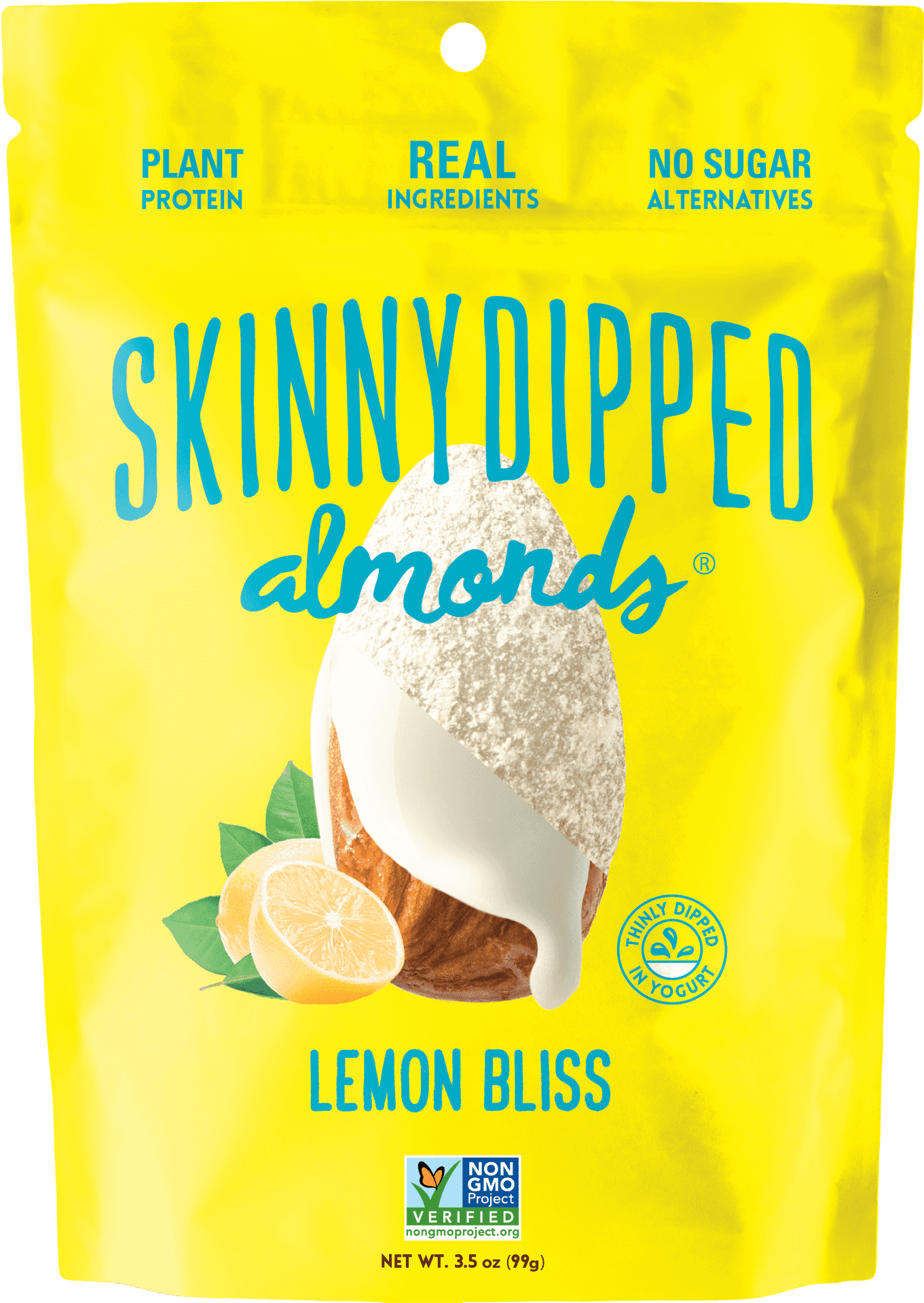 Lemon Flavored Skinny Dipped Almonds Package PNG image