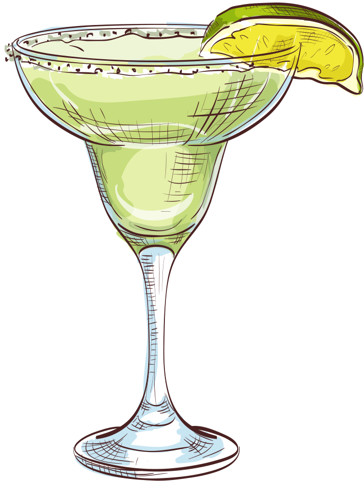 Lemon Garnished Martini Illustration PNG image