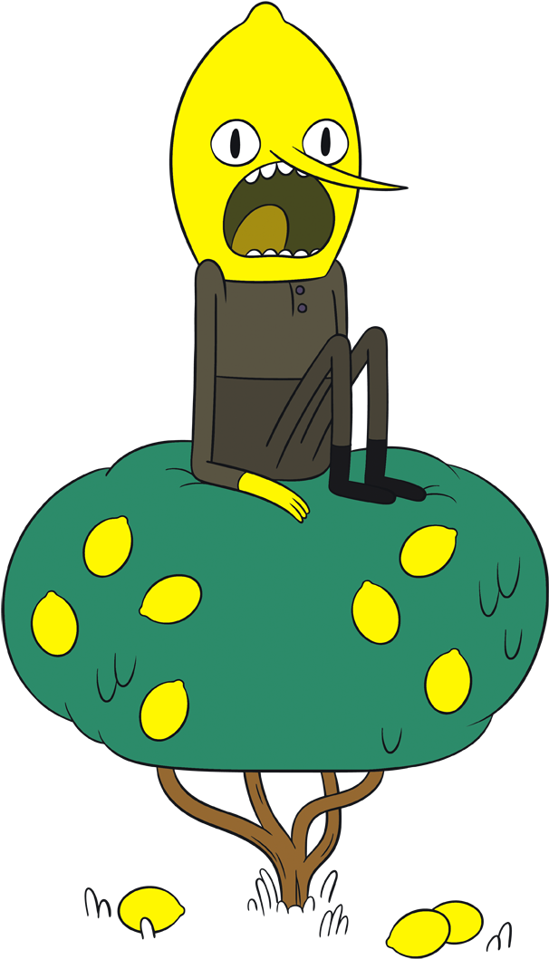 Lemon Head Character On Mushroom PNG image