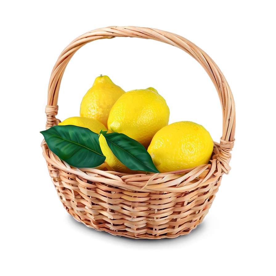 Lemon In Basket Png 05042024 PNG image