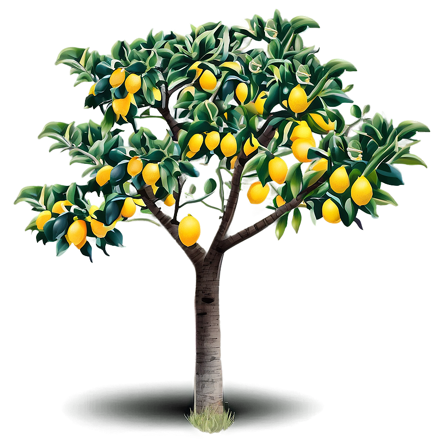 Lemon Orchard Tree Design Png 17 PNG image