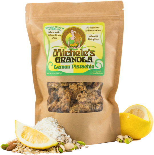 Lemon Pistachio Granola Package PNG image