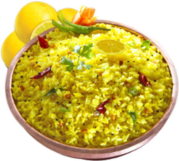 Lemon Rice Dish Indian Cuisine PNG image