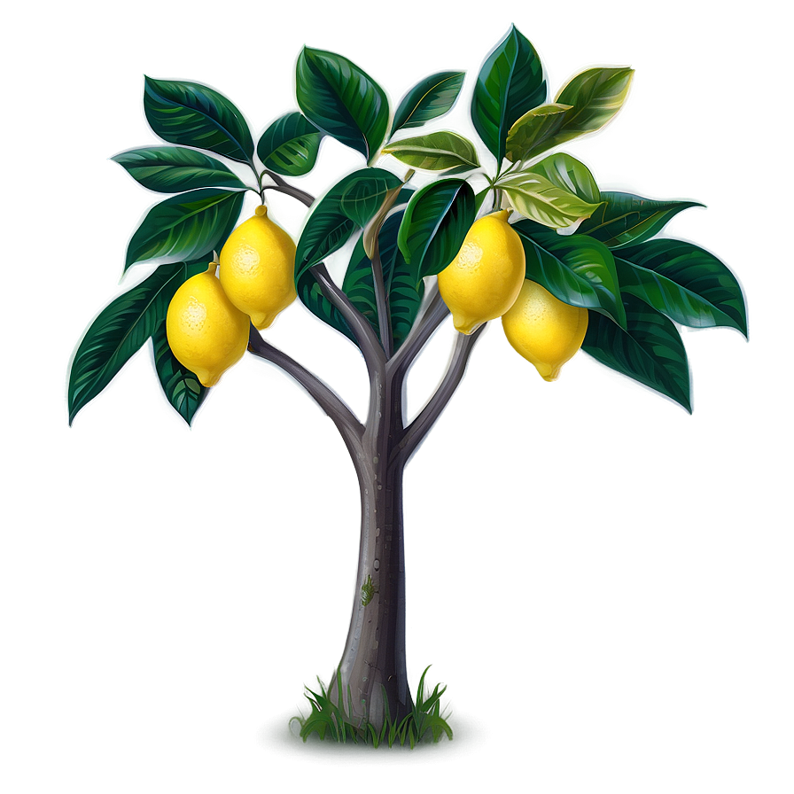 Lemon Tree Illustration Png 06212024 PNG image