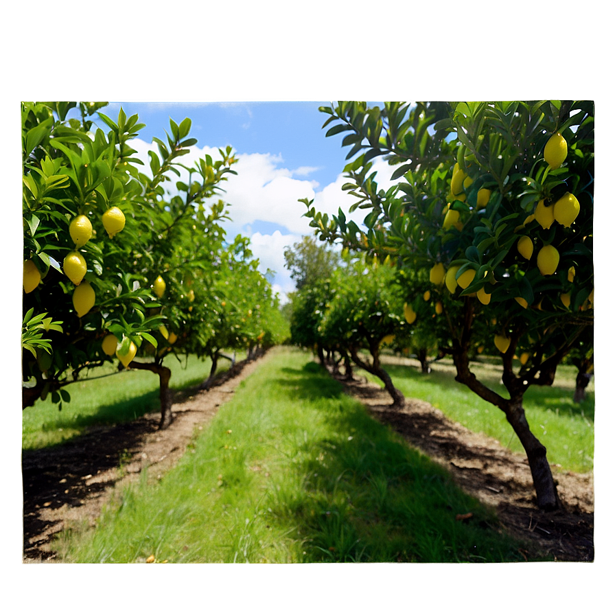 Lemon Tree Orchard Panorama Png 2 PNG image