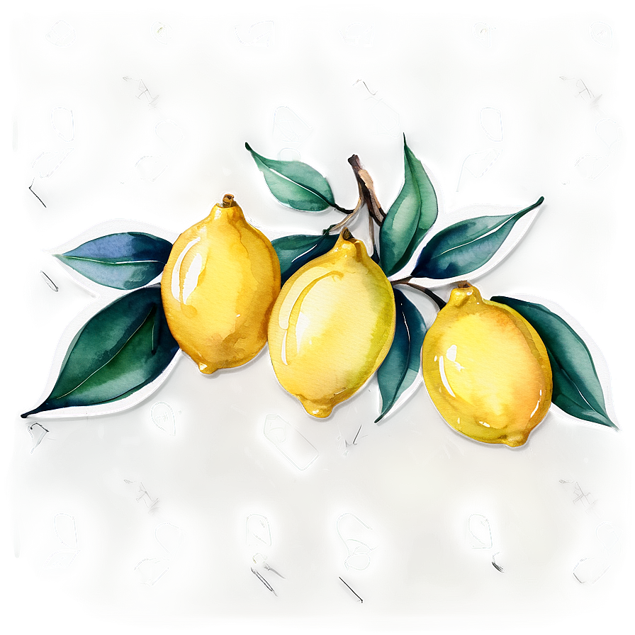 Lemons Watercolor Png Jgu35 PNG image