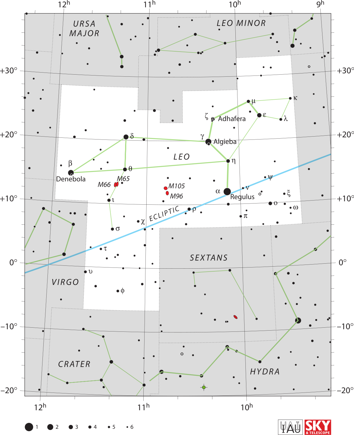 Leo Constellation Map PNG image