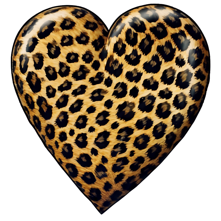 Leopard Print Heart Illustration Png 41 PNG image