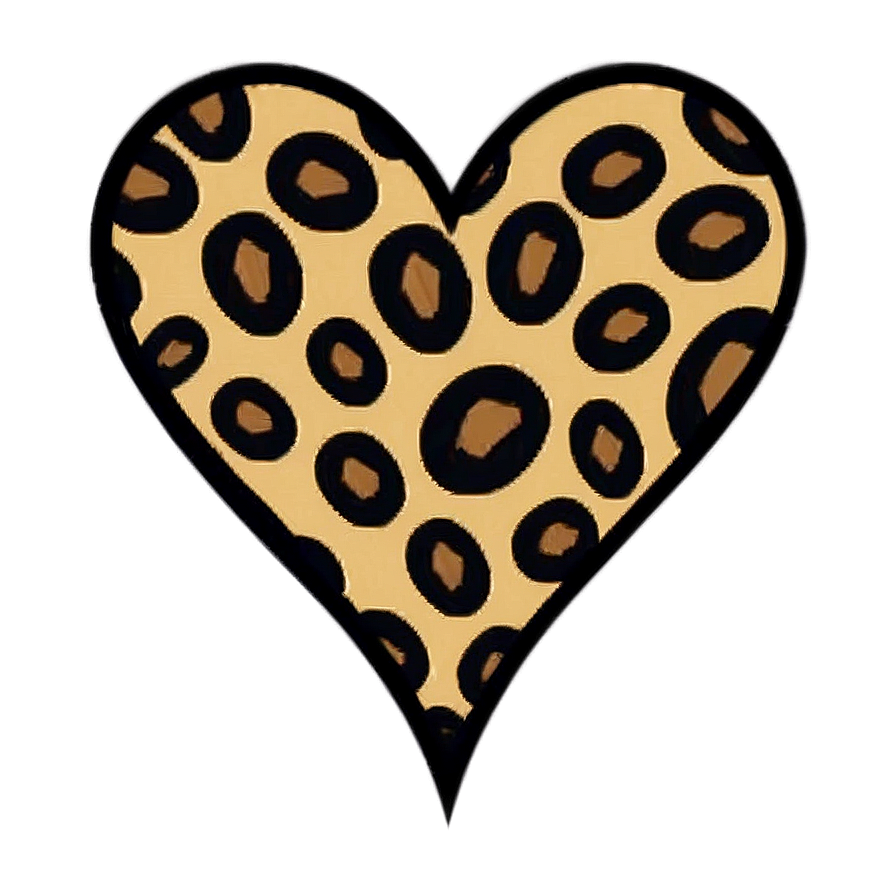 Leopard Print Heart Illustration Png Eir75 PNG image