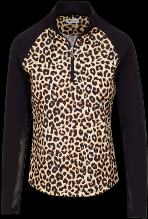 Leopard Print Zippered Top PNG image