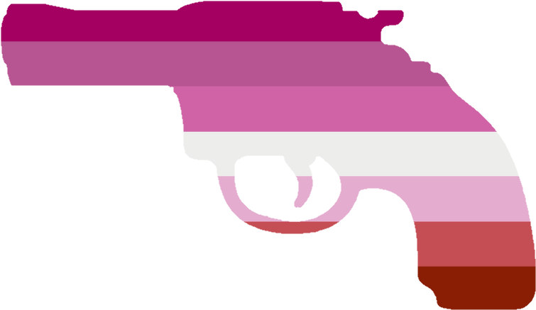 Lesbian Pride Pistol Emoji PNG image