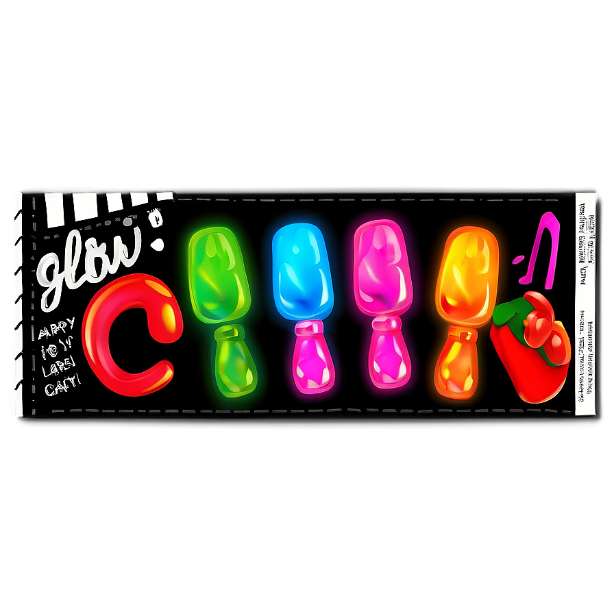 Lets Glow Crazy Party Favor Label Png 37 PNG image