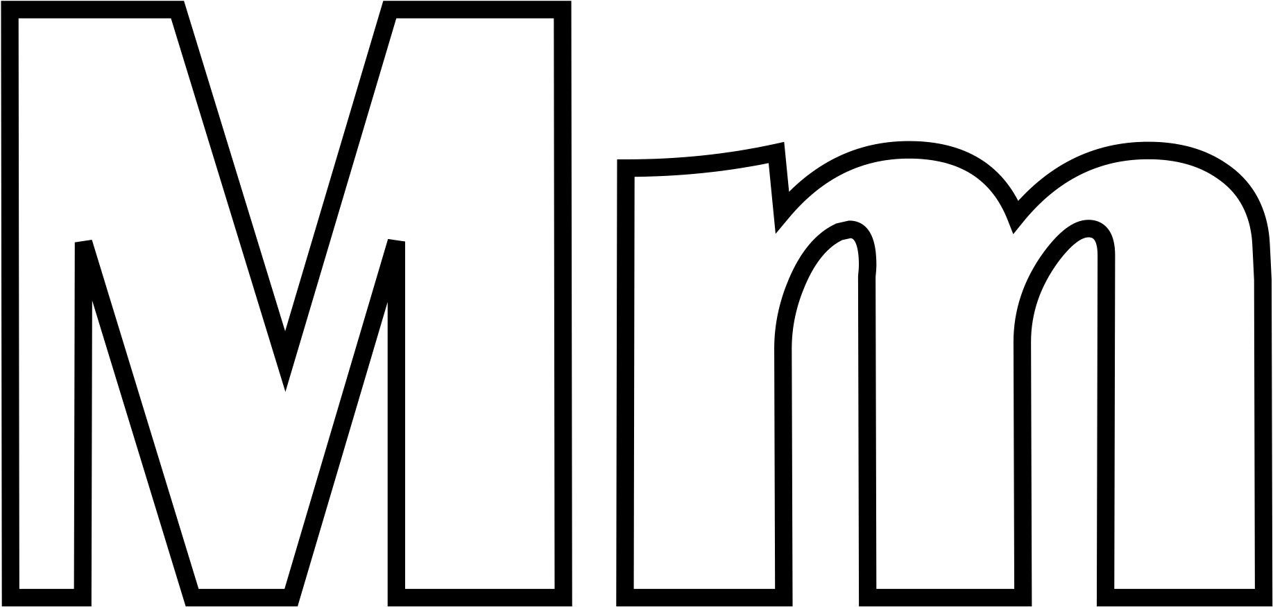 Letter M Upperand Lowercase PNG image