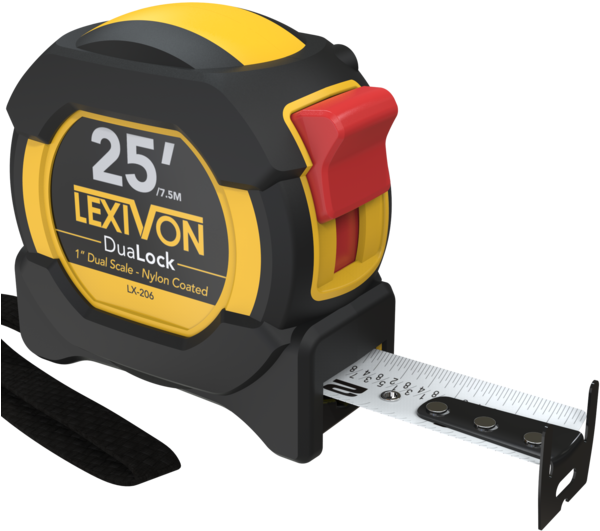 Lexivon Dual Lock Measure Tape Extended PNG image