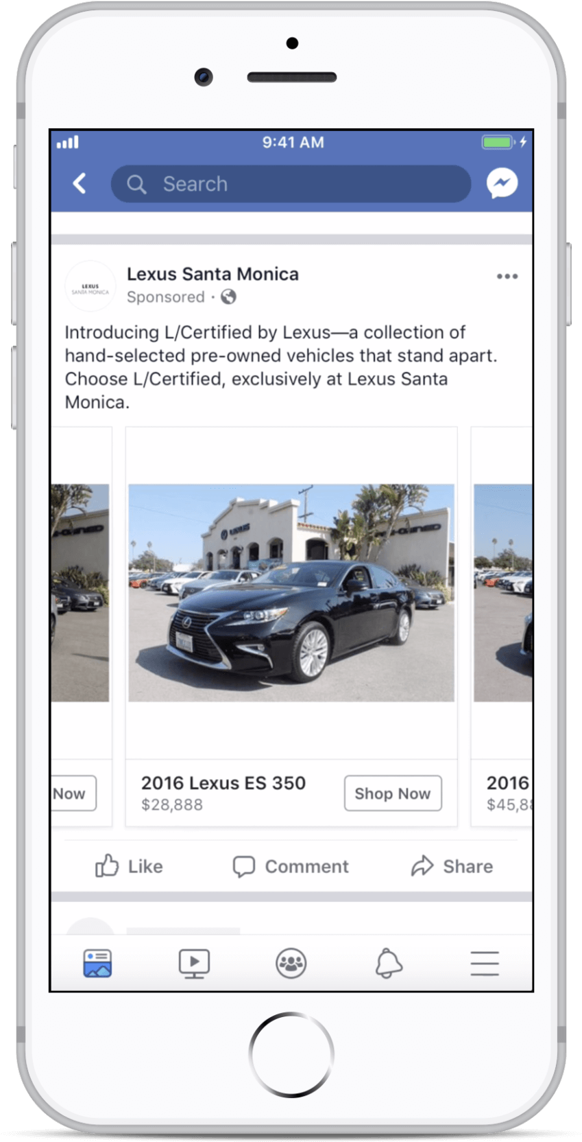 Lexus Santa Monica Facebook Ad PNG image